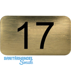 Nummernschild selbstklebend, 35 x 20 mm, Type 17, Kunststoff gold metallic