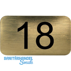 Nummernschild selbstklebend, 35 x 20 mm, Type 18, Kunststoff gold metallic