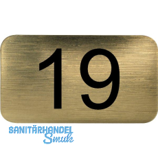 Nummernschild selbstklebend, 35 x 20 mm, Type 19, Kunststoff gold metallic