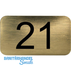 Nummernschild selbstklebend, 35 x 20 mm, Type 21, Kunststoff gold metallic