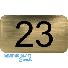 Nummernschild selbstklebend, 35 x 20 mm, Type 23, Kunststoff gold metallic