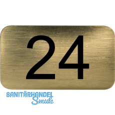 Nummernschild selbstklebend, 35 x 20 mm, Type 24, Kunststoff gold metallic