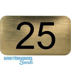 Nummernschild selbstklebend, 35 x 20 mm, Type 25, Kunststoff gold metallic