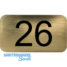 Nummernschild selbstklebend, 35 x 20 mm, Type 26, Kunststoff gold metallic