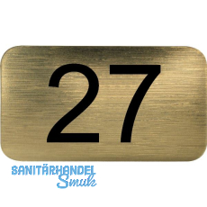 Nummernschild selbstklebend, 35 x 20 mm, Type 27, Kunststoff gold metallic