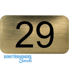 Nummernschild selbstklebend, 35 x 20 mm, Type 29, Kunststoff gold metallic