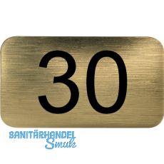 Nummernschild selbstklebend, 35 x 20 mm, Type 30, Kunststoff gold metallic