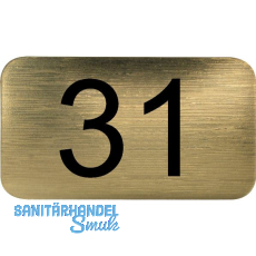 Nummernschild selbstklebend, 35 x 20 mm, Type 31, Kunststoff gold metallic