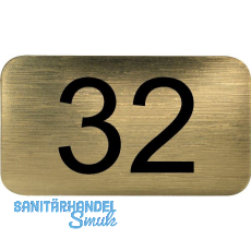Nummernschild selbstklebend, 35 x 20 mm, Type 32, Kunststoff gold metallic