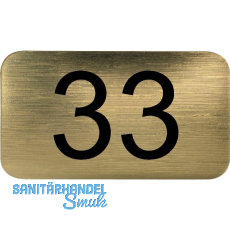 Nummernschild selbstklebend, 35 x 20 mm, Type 33, Kunststoff gold metallic