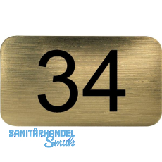 Nummernschild selbstklebend, 35 x 20 mm, Type 34, Kunststoff gold metallic