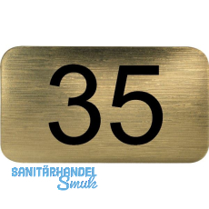 Nummernschild selbstklebend, 35 x 20 mm, Type 35, Kunststoff gold metallic