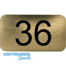 Nummernschild selbstklebend, 35 x 20 mm, Type 36, Kunststoff gold metallic