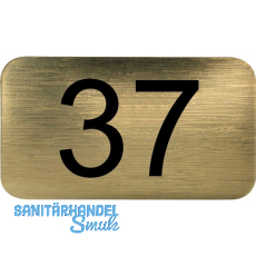 Nummernschild selbstklebend, 35 x 20 mm, Type 37, Kunststoff gold metallic