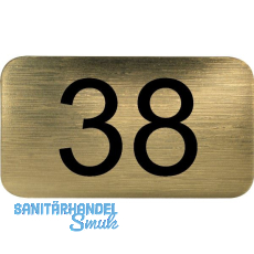 Nummernschild selbstklebend, 35 x 20 mm, Type 38, Kunststoff gold metallic