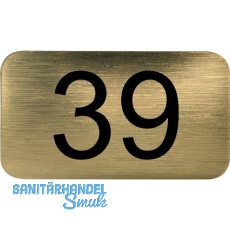 Nummernschild selbstklebend, 35 x 20 mm, Type 39, Kunststoff gold metallic