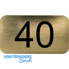 Nummernschild selbstklebend, 35 x 20 mm, Type 40, Kunststoff gold metallic