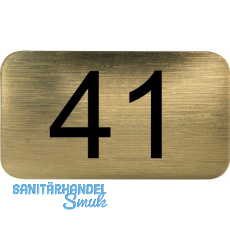 Nummernschild selbstklebend, 35 x 20 mm, Type 41, Kunststoff gold metallic