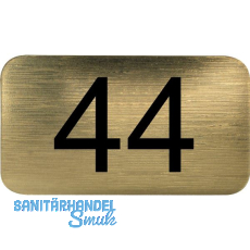 Nummernschild selbstklebend, 35 x 20 mm, Type 44, Kunststoff gold metallic