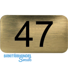 Nummernschild selbstklebend, 35 x 20 mm, Type 47, Kunststoff gold metallic