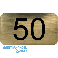 Nummernschild selbstklebend, 35 x 20 mm, Type 50, Kunststoff gold metallic