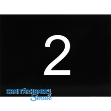 Nummernschild selbstklebend, 40 x 30 mm, Type 2, Kunststoff schwarz gl�nzend