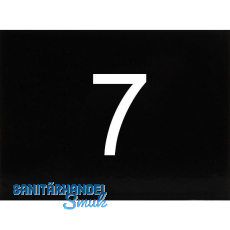 Nummernschild selbstklebend, 40 x 30 mm, Type 7, Kunststoff schwarz gl�nzend