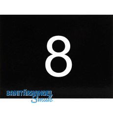 Nummernschild selbstklebend, 40 x 30 mm, Type 8, Kunststoff schwarz gl�nzend