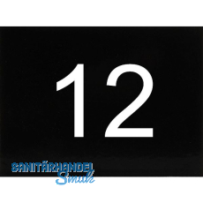 Nummernschild selbstklebend, 40 x 30 mm, Type 12, Kunststoff schwarz glänzend Nummernschild selbstklebend, 40 x 30 mm, Type 12, Kunststoff schwarz glänzend