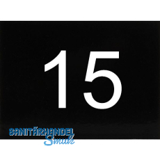 Nummernschild selbstklebend, 40 x 30 mm, Type 15, Kunststoff schwarz glänzend Nummernschild selbstklebend, 40 x 30 mm, Type 15, Kunststoff schwarz glänzend
