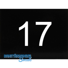 Nummernschild selbstklebend, 40 x 30 mm, Type 17, Kunststoff schwarz gl�nzend
