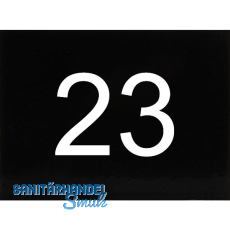 Nummernschild selbstklebend, 40 x 30 mm, Type 23, Kunststoff schwarz gl�nzend