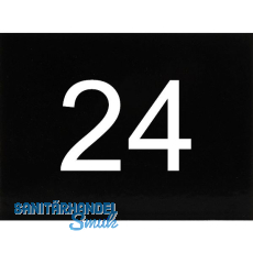 Nummernschild selbstklebend, 40 x 30 mm, Type 24, Kunststoff schwarz gl�nzend