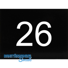 Nummernschild selbstklebend, 40 x 30 mm, Type 26, Kunststoff schwarz gl�nzend