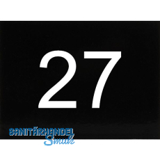 Nummernschild selbstklebend, 40 x 30 mm, Type 27, Kunststoff schwarz gl�nzend