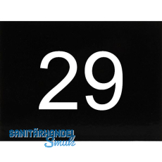 Nummernschild selbstklebend, 40 x 30 mm, Type 29, Kunststoff schwarz glänzend Nummernschild selbstklebend, 40 x 30 mm, Type 29, Kunststoff schwarz glänzend