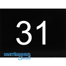 Nummernschild selbstklebend, 40 x 30 mm, Type 31, Kunststoff schwarz gl�nzend