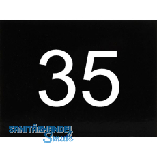 Nummernschild selbstklebend, 40 x 30 mm, Type 35, Kunststoff schwarz glänzend Nummernschild selbstklebend, 40 x 30 mm, Type 35, Kunststoff schwarz glänzend