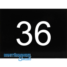 Nummernschild selbstklebend, 40 x 30 mm, Type 36, Kunststoff schwarz gl�nzend