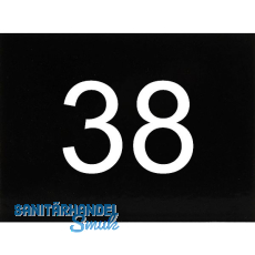 Nummernschild selbstklebend, 40 x 30 mm, Type 38, Kunststoff schwarz glänzend Nummernschild selbstklebend, 40 x 30 mm, Type 38, Kunststoff schwarz glänzend