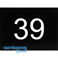 Nummernschild selbstklebend, 40 x 30 mm, Type 39, Kunststoff schwarz glänzend Nummernschild selbstklebend, 40 x 30 mm, Type 39, Kunststoff schwarz glänzend