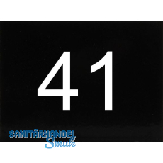 Nummernschild selbstklebend, 40 x 30 mm, Type 41, Kunststoff schwarz gl�nzend