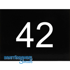 Nummernschild selbstklebend, 40 x 30 mm, Type 42, Kunststoff schwarz glänzend Nummernschild selbstklebend, 40 x 30 mm, Type 42, Kunststoff schwarz glänzend