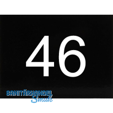 Nummernschild selbstklebend, 40 x 30 mm, Type 46, Kunststoff schwarz glänzend Nummernschild selbstklebend, 40 x 30 mm, Type 46, Kunststoff schwarz glänzend
