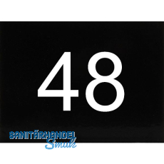 Nummernschild selbstklebend, 40 x 30 mm, Type 48, Kunststoff schwarz gl�nzend