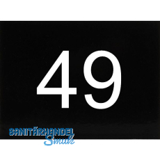 Nummernschild selbstklebend, 40 x 30 mm, Type 49, Kunststoff schwarz gl�nzend
