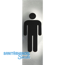 WC Symbol Mann selbstklebend, 48 x 150 mm, Edelstahl geb�rstet