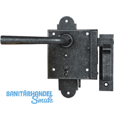 HALC� Schlossset BB, Kastenschlossdr�cker links, verzinkt schwarz passiviert