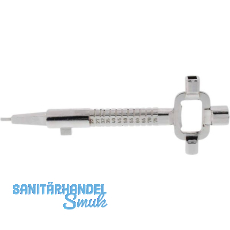 Universal-Bauschlüssel mit Messskala, Gesamtlänge 195 mm, Stahl vernickelt Universal-Bauschlüssel mit Messskala, Gesamtlänge 195 mm, Stahl vernickelt