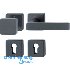 HOPPE Wechselgarnitur DALLAS auf Rosette eckig, Aluminium schwarz matt